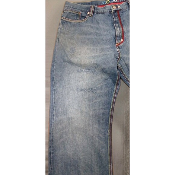 COOGI Y2K Baggy Jeans 42x33 Wide Leg Hip-Hop Denim Streetwear Patchwork Logo - Picture 12 of 16